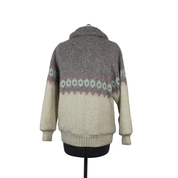 Vintage Ice-Knit Icelandic wool knit button front jacket S - Picture 3 of 14